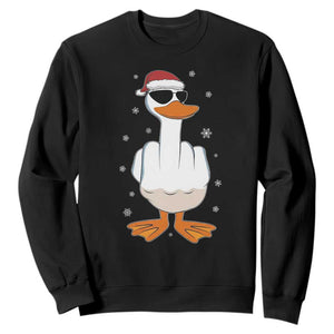 Funny Christmas Offensive Rude Duck Sweatshirt I Dont Give A Duck Middle Finger Xmas TS11 Black Print Your Wear