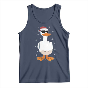 Funny Christmas Offensive Rude Duck Tank Top I Dont Give A Duck Middle Finger Xmas TS11 Navy Print Your Wear
