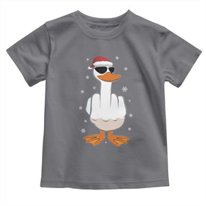 Funny Christmas Offensive Rude Duck Toddler T Shirt I Dont Give A Duck Middle Finger Xmas TS11 Charcoal Print Your Wear