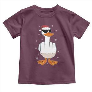 Funny Christmas Offensive Rude Duck Toddler T Shirt I Dont Give A Duck Middle Finger Xmas TS11 Maroon Print Your Wear