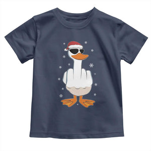 Funny Christmas Offensive Rude Duck Toddler T Shirt I Dont Give A Duck Middle Finger Xmas TS11 Navy Print Your Wear