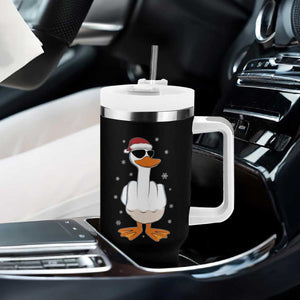 Funny Christmas Offensive Rude Duck Tumbler With Handle I Dont Give A Duck Middle Finger Xmas TS11 Print Your Wear
