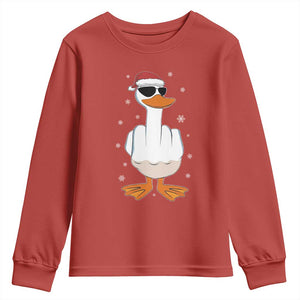 Funny Christmas Offensive Rude Duck Youth Sweatshirt I Dont Give A Duck Middle Finger Xmas TS11 Red Print Your Wear