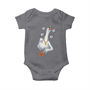 Funny 67 Cool Silly Goose Hip Hop Gangster Baby Onesie TS11 Charcoal Print Your Wear