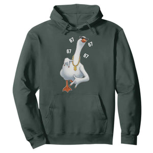 Funny 67 Cool Silly Goose Hip Hop Gangster Hoodie TS11 Dark Forest Green Print Your Wear