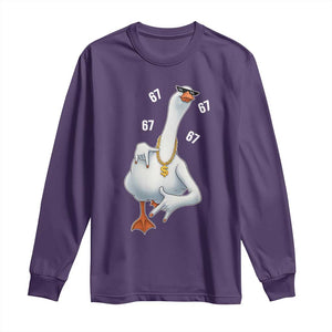 Funny 67 Cool Silly Goose Hip Hop Gangster Long Sleeve Shirt TS11 Purple Print Your Wear