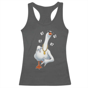 Funny 67 Cool Silly Goose Hip Hop Gangster Racerback Tank Top TS11 Dark Heather Print Your Wear