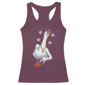 Funny 67 Cool Silly Goose Hip Hop Gangster Racerback Tank Top TS11 Maroon Print Your Wear