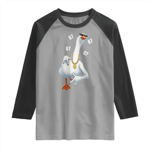 Funny 67 Cool Silly Goose Hip Hop Gangster Raglan Shirt TS11 Sport Gray Black Print Your Wear