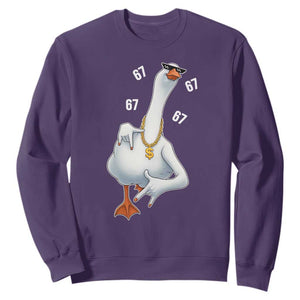 Funny 67 Cool Silly Goose Hip Hop Gangster Sweatshirt TS11 Purple Print Your Wear