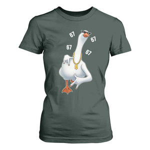 Funny 67 Cool Silly Goose Hip Hop Gangster T Shirt For Women TS11 Dark Forest Green Print Your Wear