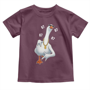 Funny 67 Cool Silly Goose Hip Hop Gangster Toddler T Shirt TS11 Maroon Print Your Wear