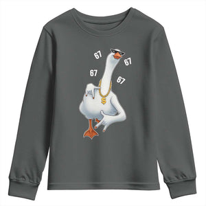Funny 67 Cool Silly Goose Hip Hop Gangster Youth Sweatshirt TS11 Dark Heather Print Your Wear