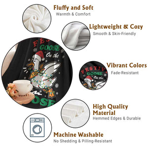Funny Goose Christmas Throw Blanket Festive Goose On The Loose Xmas Holiday TS11 Print Your Wear