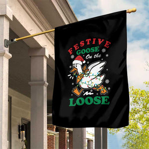 Funny Goose Christmas Garden Flag Festive Goose On The Loose Xmas Holiday TS11 Print Your Wear