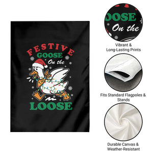 Funny Goose Christmas Garden Flag Festive Goose On The Loose Xmas Holiday TS11 Print Your Wear