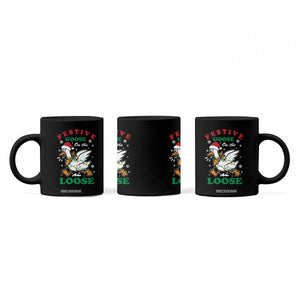 Funny Goose Christmas Coffee Mug Festive Goose On The Loose Xmas Holiday TS11 Print Your Wear
