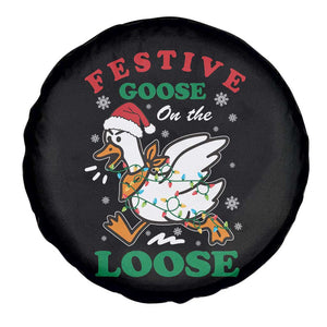 Funny Goose Christmas Spare Tire Cover Festive Goose On The Loose Xmas Holiday TS11 Print Your Wear