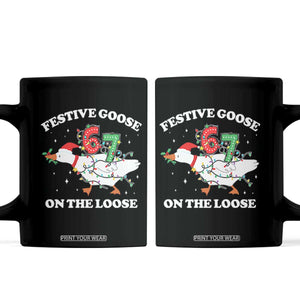 Funny Goose 67 Christmas Coffee Mug Festive Goose On The Loose Six Seven Meme TS11 Black Print Your Wear