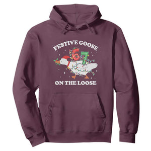 Funny Goose 67 Christmas Hoodie Festive Goose On The Loose Six Seven Meme TS11 Maroon Print Your Wear