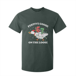 Funny Goose 67 Christmas T Shirt For Kid Festive Goose On The Loose Six Seven Meme TS11 Dark Forest Green Print Your Wear