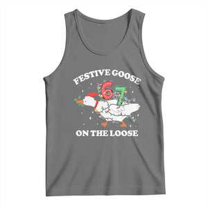 Funny Goose 67 Christmas Tank Top Festive Goose On The Loose Six Seven Meme TS11 Black Heather Print Your Wear