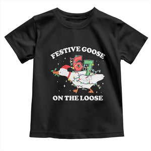 Funny Goose 67 Christmas Toddler T Shirt Festive Goose On The Loose Six Seven Meme TS11 Black Print Your Wear