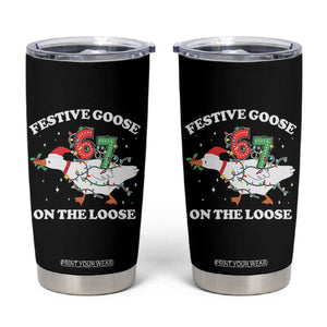 Funny Goose 67 Christmas Tumbler Cup Festive Goose On The Loose Six Seven Meme TS11 Black Print Your Wear