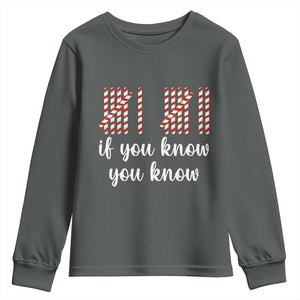 Funny 67 Christmas Youth Sweatshirt If You Know You Know Six Seven Meme Canday Cane TS11 Dark Heather Print Your Wear