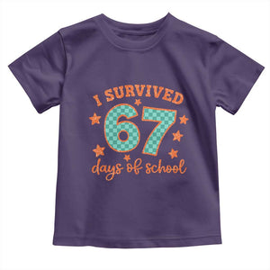 I Survived 67 Days Of School Toddler T Shirt Six Seven Meme Student Teacher Faux Glitter TS11 Purple Print Your Wear