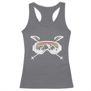 Ski Goggles Mountain Snow Skiing Retro Winter Vacation Racerback Tank Top TS11 Charcoal Print Your Wear