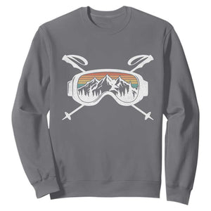 Ski Goggles Mountain Snow Skiing Retro Winter Vacation Sweatshirt TS11 Charcoal Print Your Wear