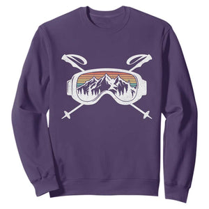 Ski Goggles Mountain Snow Skiing Retro Winter Vacation Sweatshirt TS11 Purple Print Your Wear