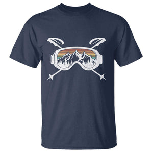 Ski Goggles Mountain Snow Skiing Retro Winter Vacation T Shirt TS11 Navy Print Your Wear