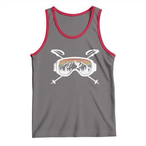 Ski Goggles Mountain Snow Skiing Retro Winter Vacation Tank Top TS11 Deep Heather Red Print Your Wear