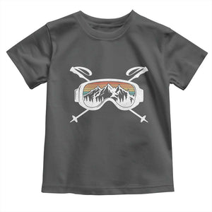 Ski Goggles Mountain Snow Skiing Retro Winter Vacation Toddler T Shirt TS11 Dark Heather Print Your Wear
