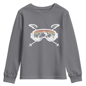 Ski Goggles Mountain Snow Skiing Retro Winter Vacation Youth Sweatshirt TS11 Charcoal Print Your Wear