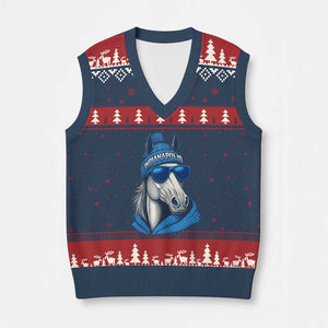 IFC Game Day V-Neck Knit Sweater Vest Blue Sunglasses Football Game Sport Lover TS11 Navy Red Print Your Wear