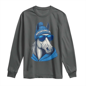 IFC Game Day Long Sleeve Shirt Blue Sunglasses Football Game Sport Lover TS11 Dark Heather Print Your Wear