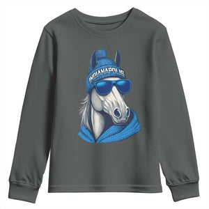 IFC Game Day Youth Sweatshirt Blue Sunglasses Football Game Sport Lover TS11 Dark Heather Print Your Wear
