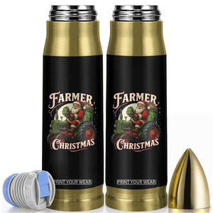 Funny Farmer Christmas Xmas Santa Farm Tractor Bullet Tumbler TS11 Black Print Your Wear