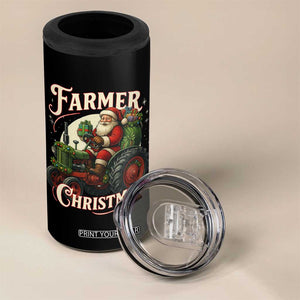 Funny Farmer Christmas Xmas Santa Farm Tractor 4 in 1 Can Cooler Tumbler TS11 Print Your Wear