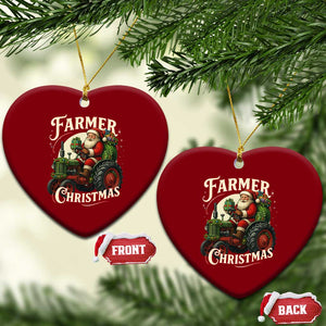 Funny Farmer Christmas Xmas Santa Farm Tractor Ceramic Ornament TS11 Print Your Wear