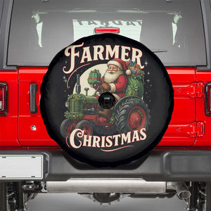Funny Farmer Christmas Xmas Santa Farm Tractor Spare Tire Cover TS11 Black Print Your Wear