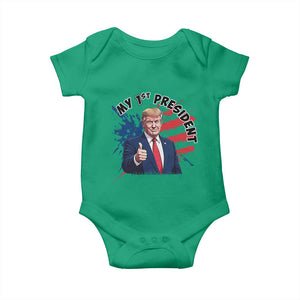 Funny My First President Trump Baby Onesie American Flag TS11 Irish Green Print Your Wear