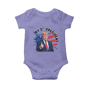 Funny My First President Trump Baby Onesie American Flag TS11 Violet Print Your Wear