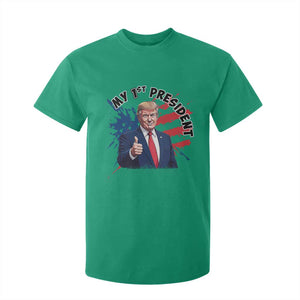 Funny My First President Trump T Shirt For Kid American Flag TS11 Irish Green Print Your Wear