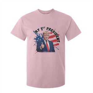 Funny My First President Trump T Shirt For Kid American Flag TS11 Light Pink Print Your Wear