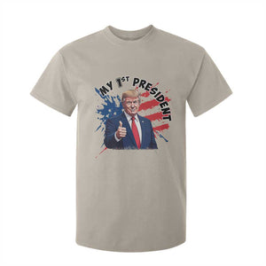 Funny My First President Trump T Shirt For Kid American Flag TS11 Sand Print Your Wear