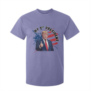 Funny My First President Trump T Shirt For Kid American Flag TS11 Violet Print Your Wear